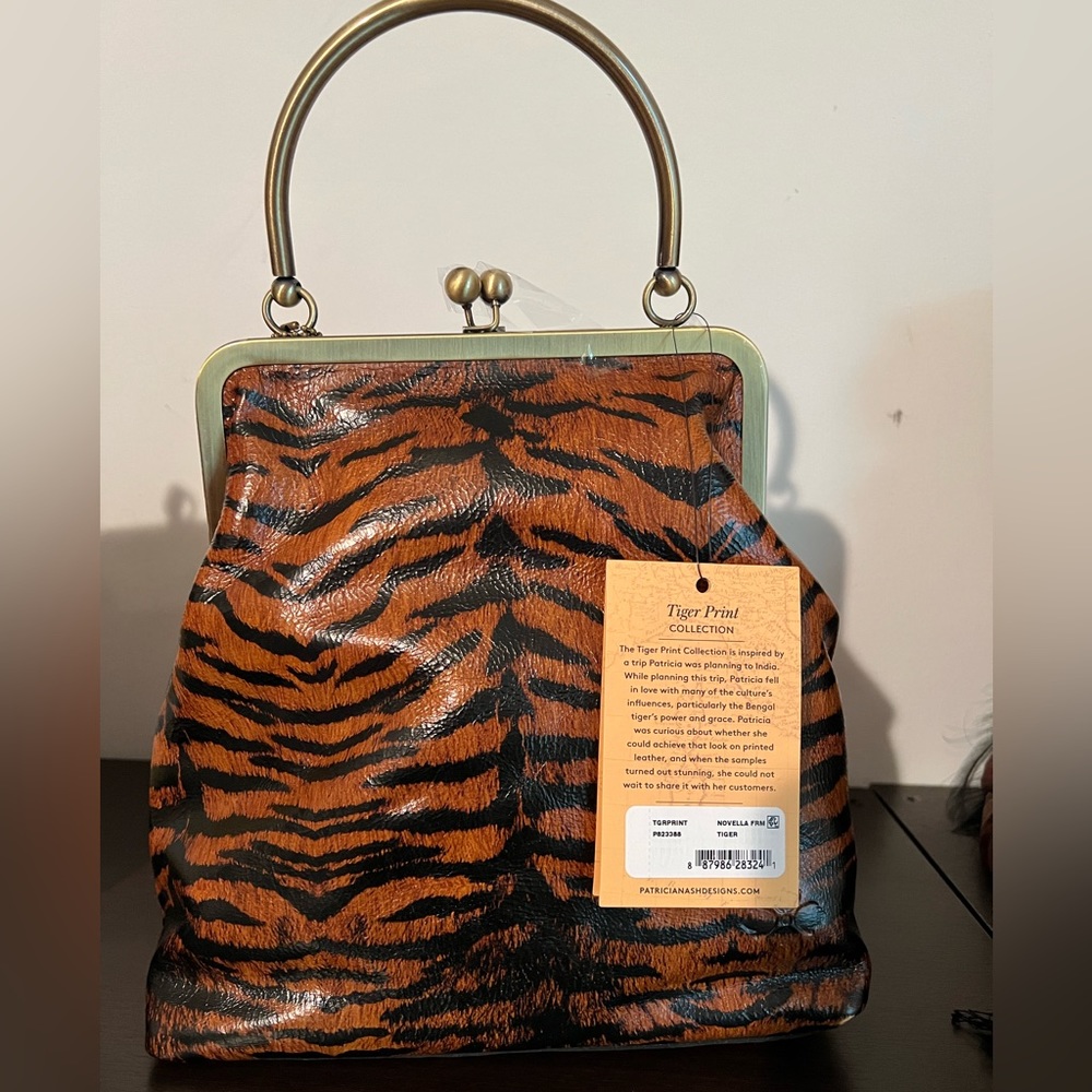 Patricia Nash Novella Frame Handbag Tiger Print